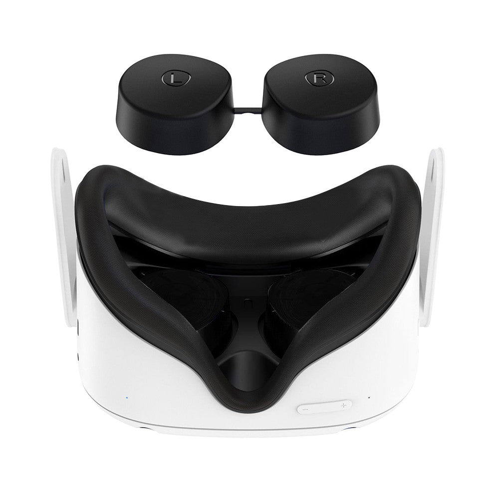 VR Silicone Face Cover Pad And Lens Cover with Joystick Cover for Oculus Quest 2 Black