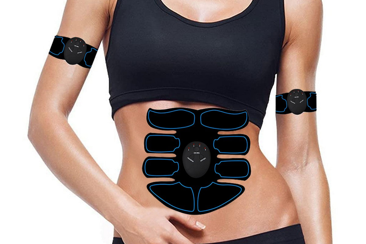 EMS Abdominal Muscle Training Belt Portable Muscle Stimulator Trainer Fitness Equipment for Home Gym Fitness Equipment-Blue