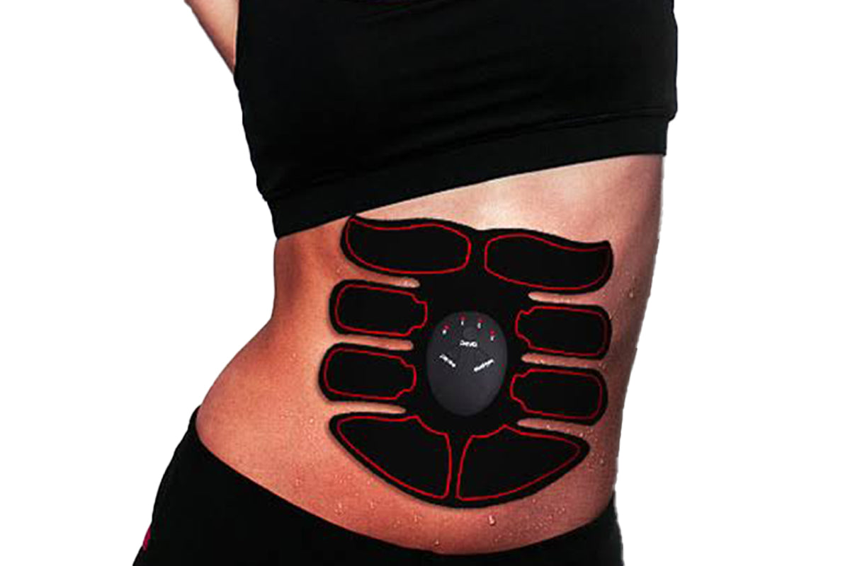 EMS Abdominal Muscle Training Belt Portable Muscle Stimulator Trainer Fitness Equipment for Home Gym Fitness Equipment-Red