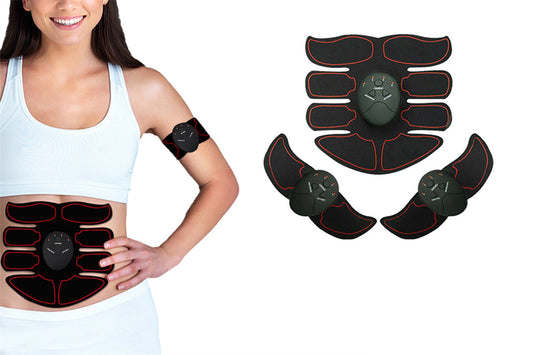 EMS Abdominal Muscle Training Belt Portable Muscle Stimulator Trainer Fitness Equipment for Home Gym Fitness Equipment-Red