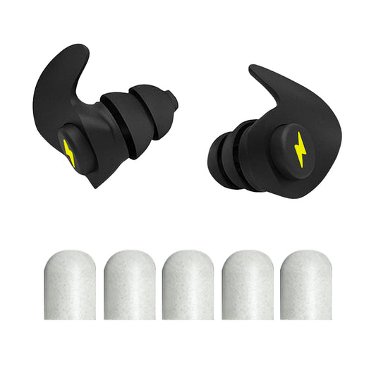 Ear Plugs for Sleeping Noise Silicone Earplugs Sound Reduction Reusable Earplugs with 5 Pairs Replacements -Black