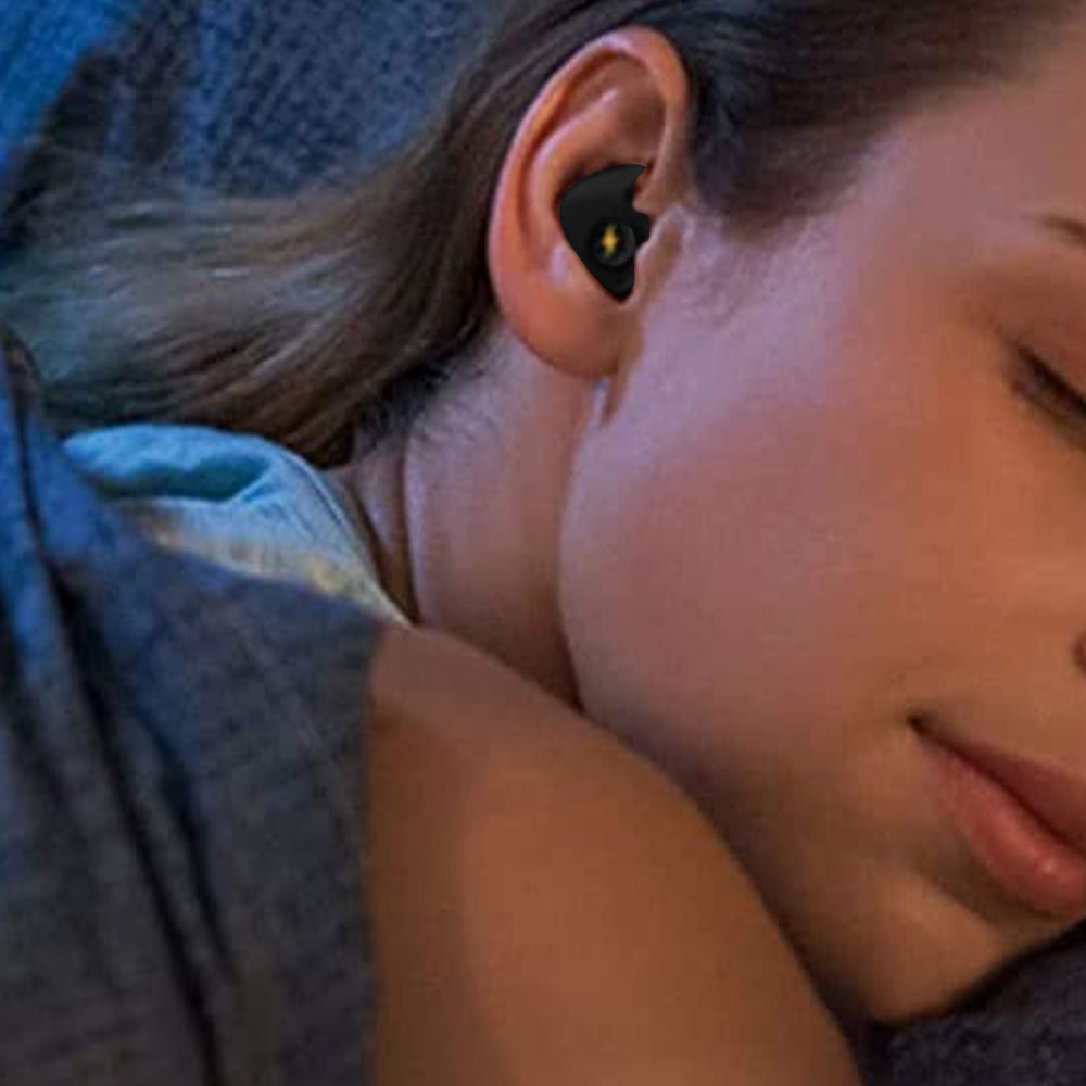 Ear Plugs for Sleeping Noise Silicone Earplugs Sound Reduction Reusable Earplugs with 5 Pairs Replacements -Black