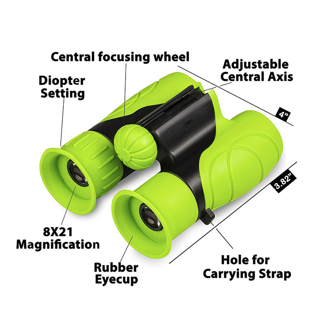 Set of 8X Magnification HD Kids Binoculars Compact Kids Toy with Compass and Magnifying Glass