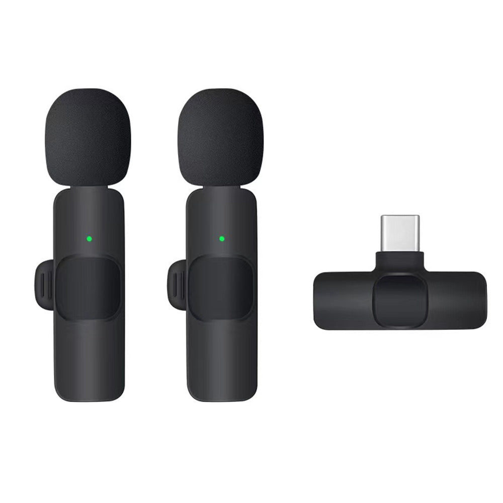 2 Pack Wireless Lavalier Microphones for Android iPhone Recording Live Streaming YouTube Facebook -Style 1