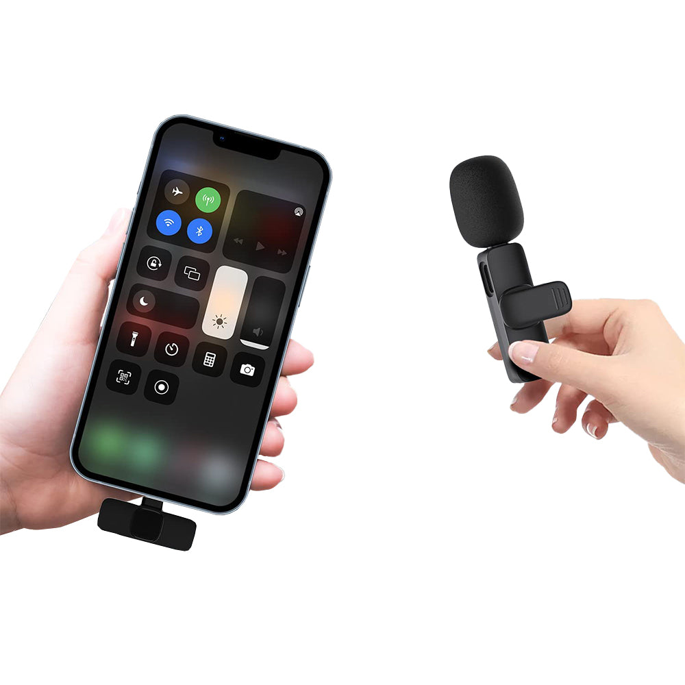2 Pack Wireless Lavalier Microphones for Android iPhone Recording Live Streaming YouTube Facebook -Style 1