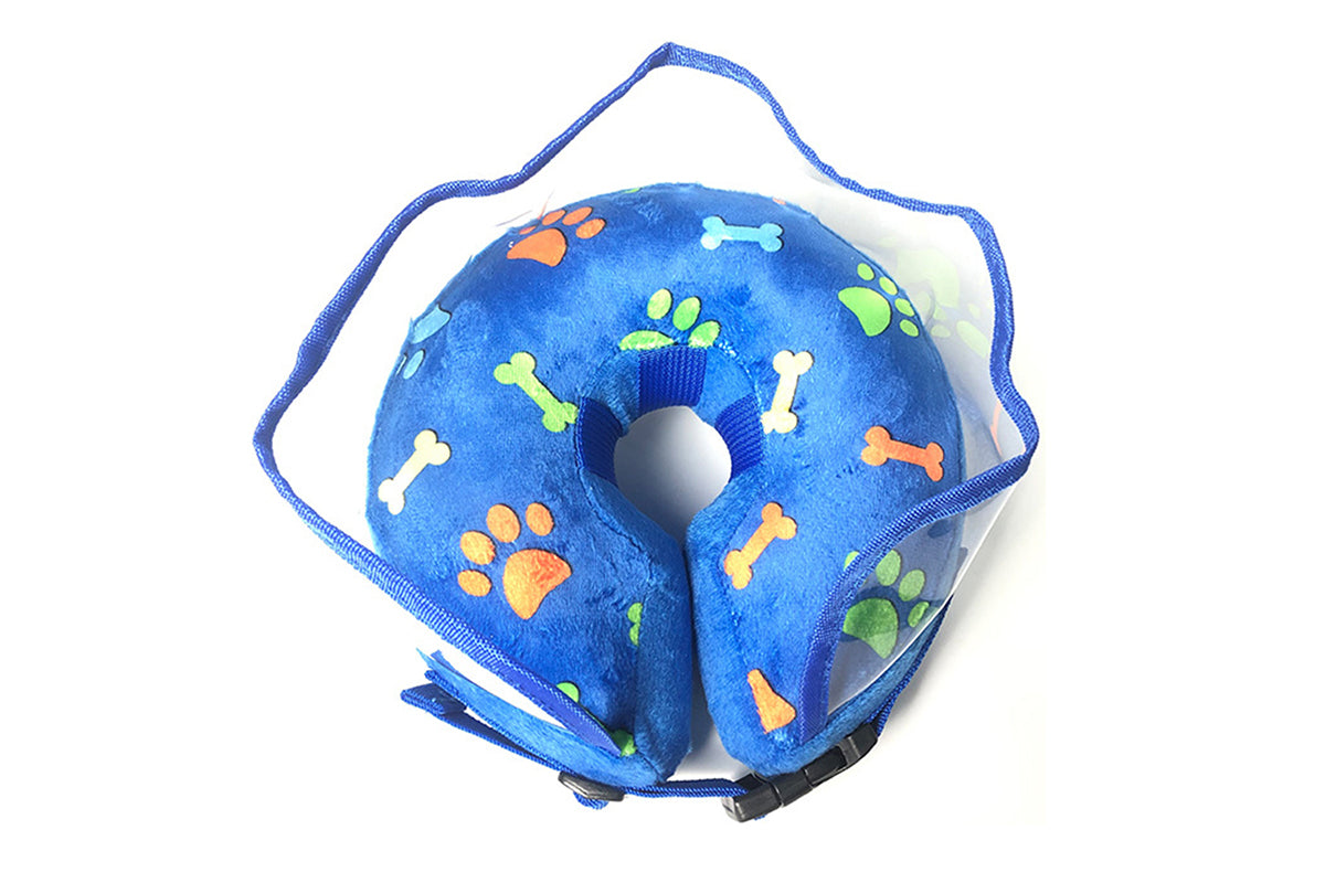 Soft Inflatable Dog Cone Collar for Large Medium Small Pet After Surgery-Gray