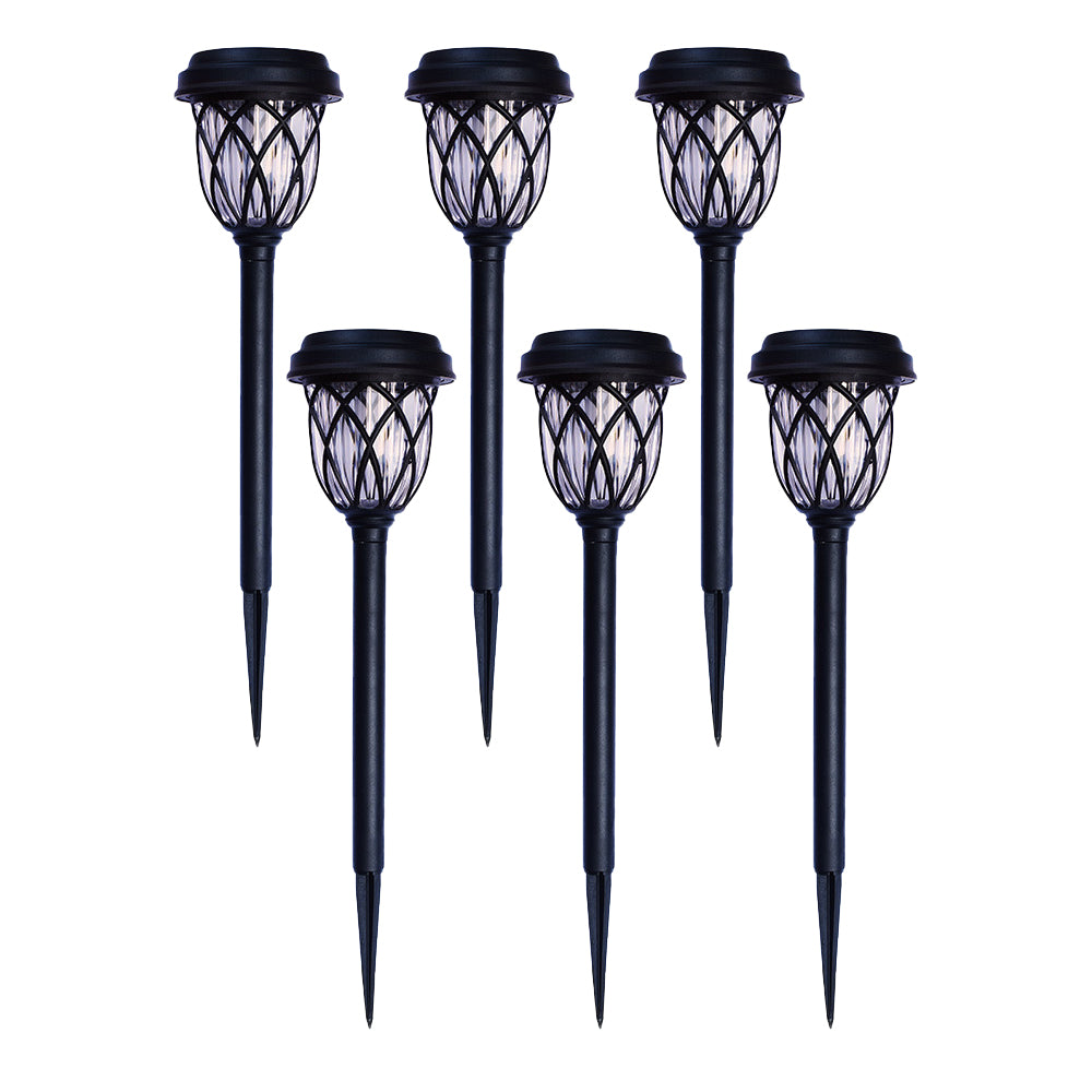 6-Pack Waterproof Solar Pathway Lights Outdoor Solar Garden Lights -White