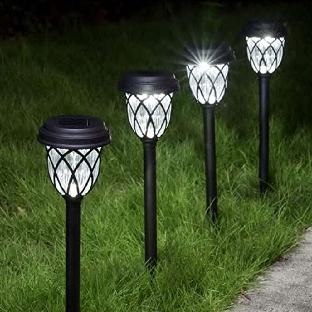 6-Pack Waterproof Solar Pathway Lights Outdoor Solar Garden Lights -White