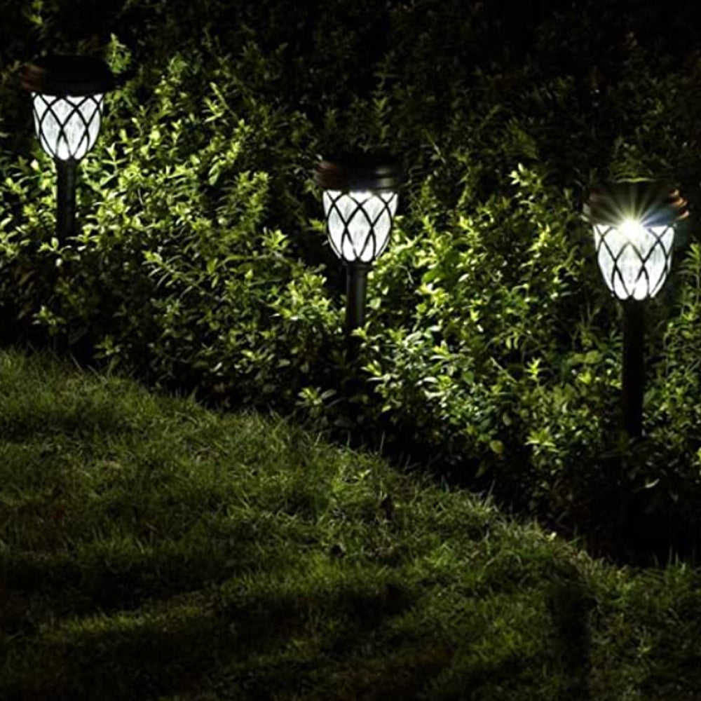 6-Pack Waterproof Solar Pathway Lights Outdoor Solar Garden Lights -White