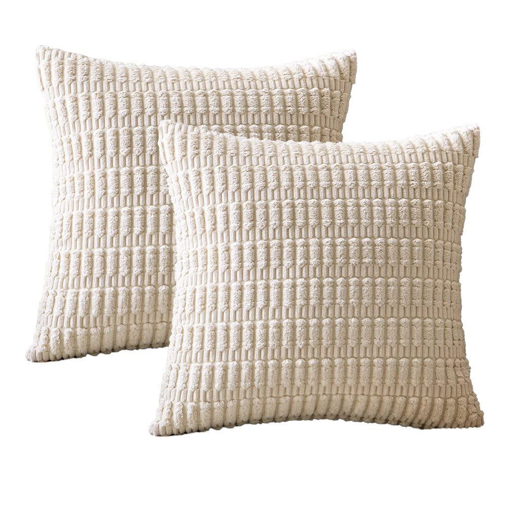 Pillow Cover 2Pcs Boho Decorative Throw Pillow Covers Rustic Modern Farmhouse Home Decor-Beige