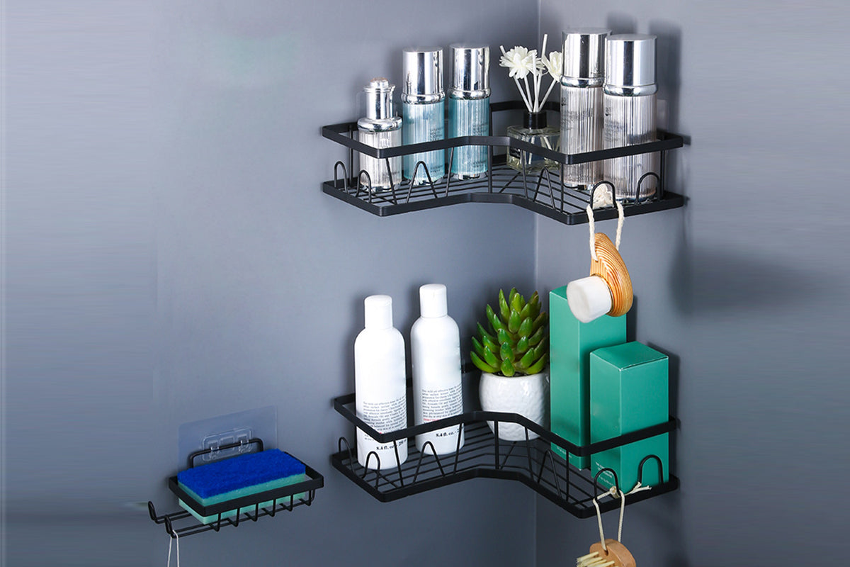 3Pack Corner Shower Caddy Storage Shelf Stainless Organizer Shower Bathroom Holder Rack Bathroom Organizer