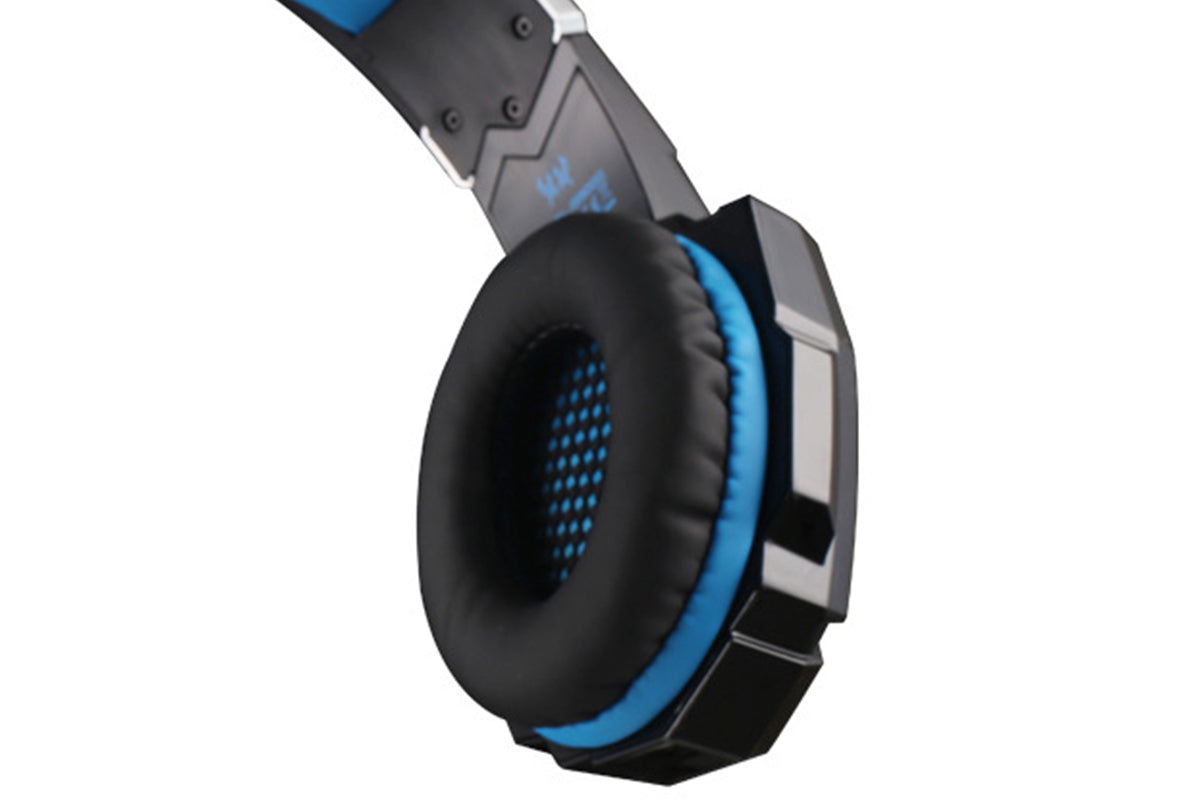 Wireless Gaming Headset Over Ear Headphones with LED Light for PC Mac Laptop Phone-Blue
