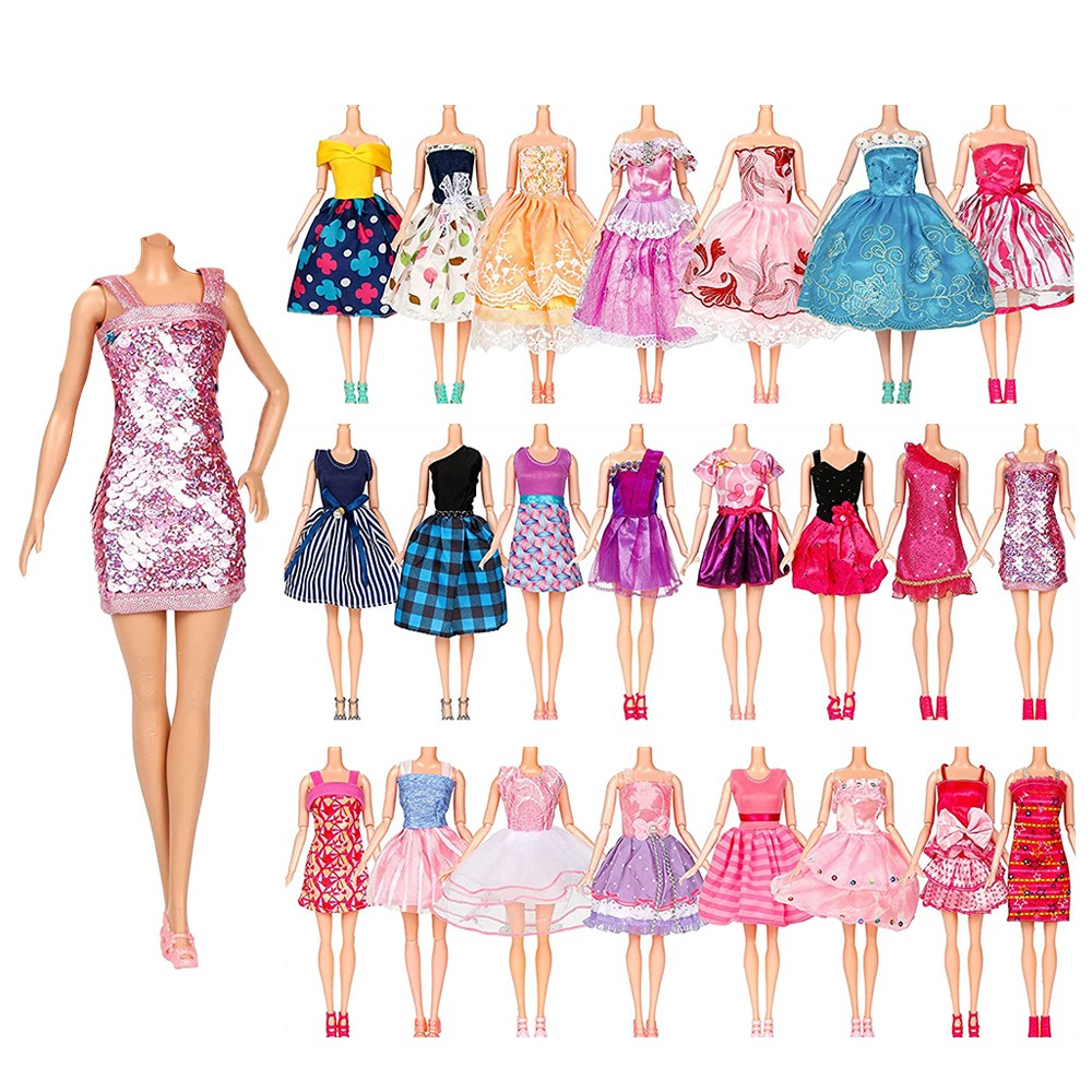 50Pcs Doll Clothes and Accessories Set DIY Dollhouse Toy Accessories Random Color Christmas Birthday Gift for Girls