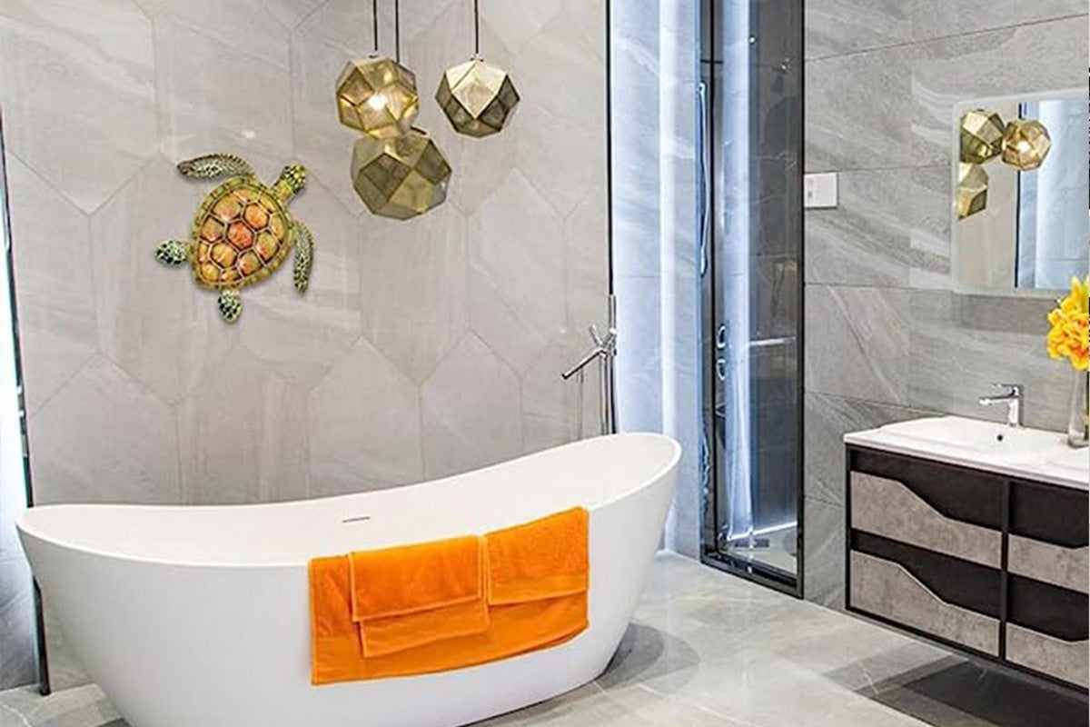 Metal Sea Turtle Wall Decor Sea Turtle Wall Art Decor for Home-Yellow