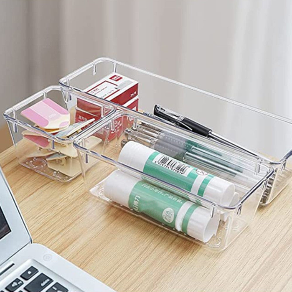 25 Pcs Clear Plastic Drawer Organizers Set Versatile Drawer Organizer Trays for Bathroom Vanity