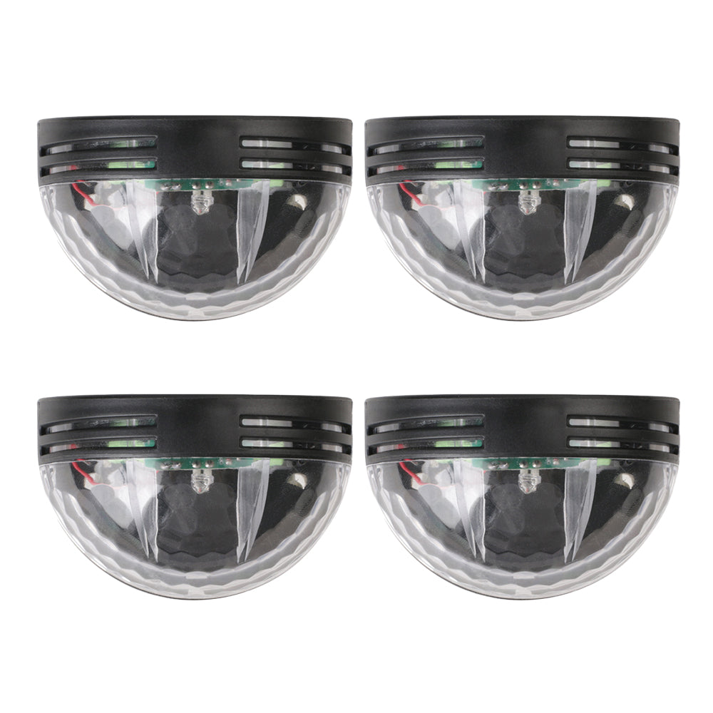 4Pcs Solar Fence Lights Outdoor Wall Lights Walkway Garden Patio Decorative Lighting-Warm Light