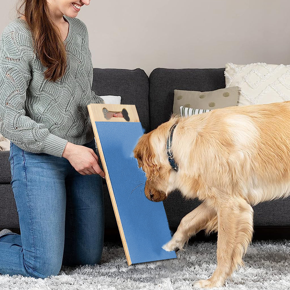 Wooden Dog Nail Scratch Board Pet Paw Nail File Pad Grinding Safety Nail Trimmer Trainer Blue