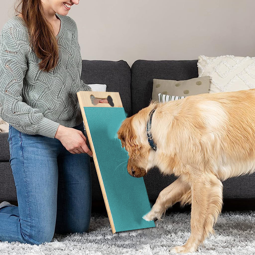 Wooden Dog Nail Scratch Board Pet Paw Nail File Pad Grinding Safety Nail Trimmer Trainer Green