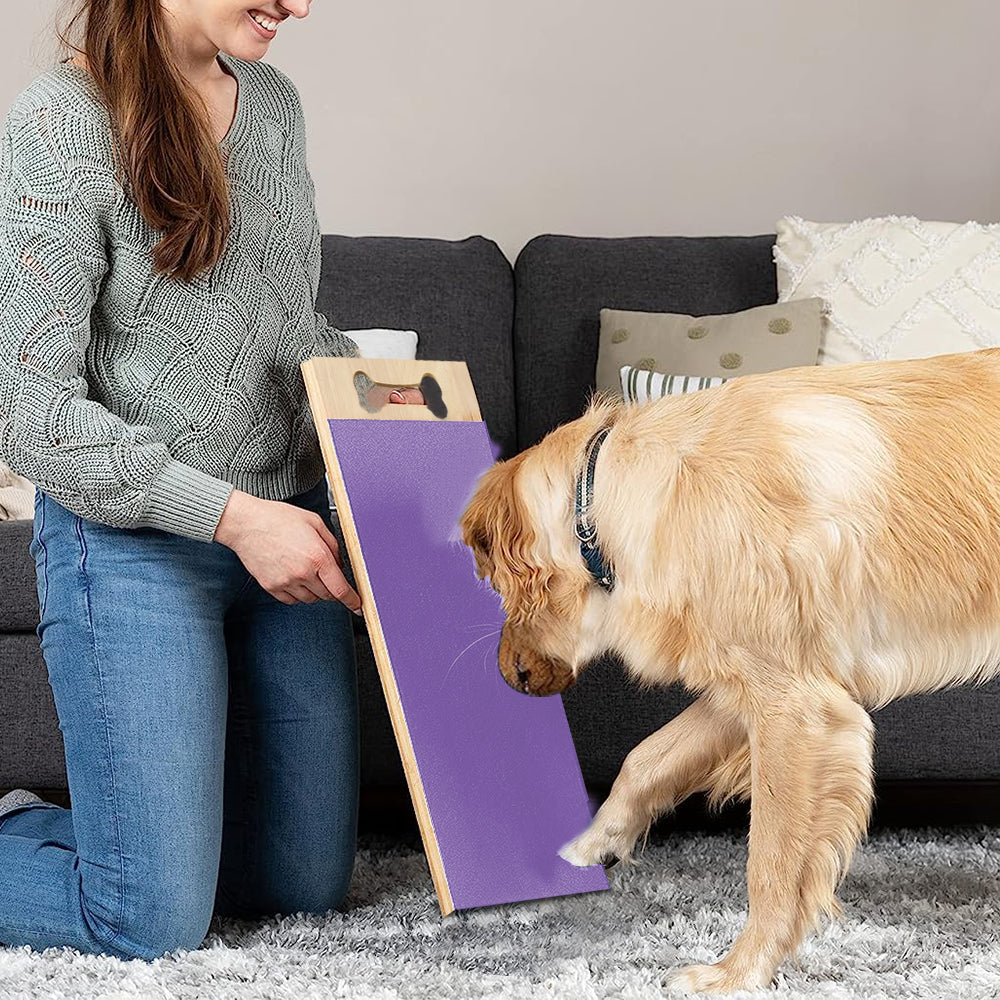 Wooden Dog Nail Scratch Board Pet Paw Nail File Pad Grinding Safety Nail Trimmer Trainer Purple