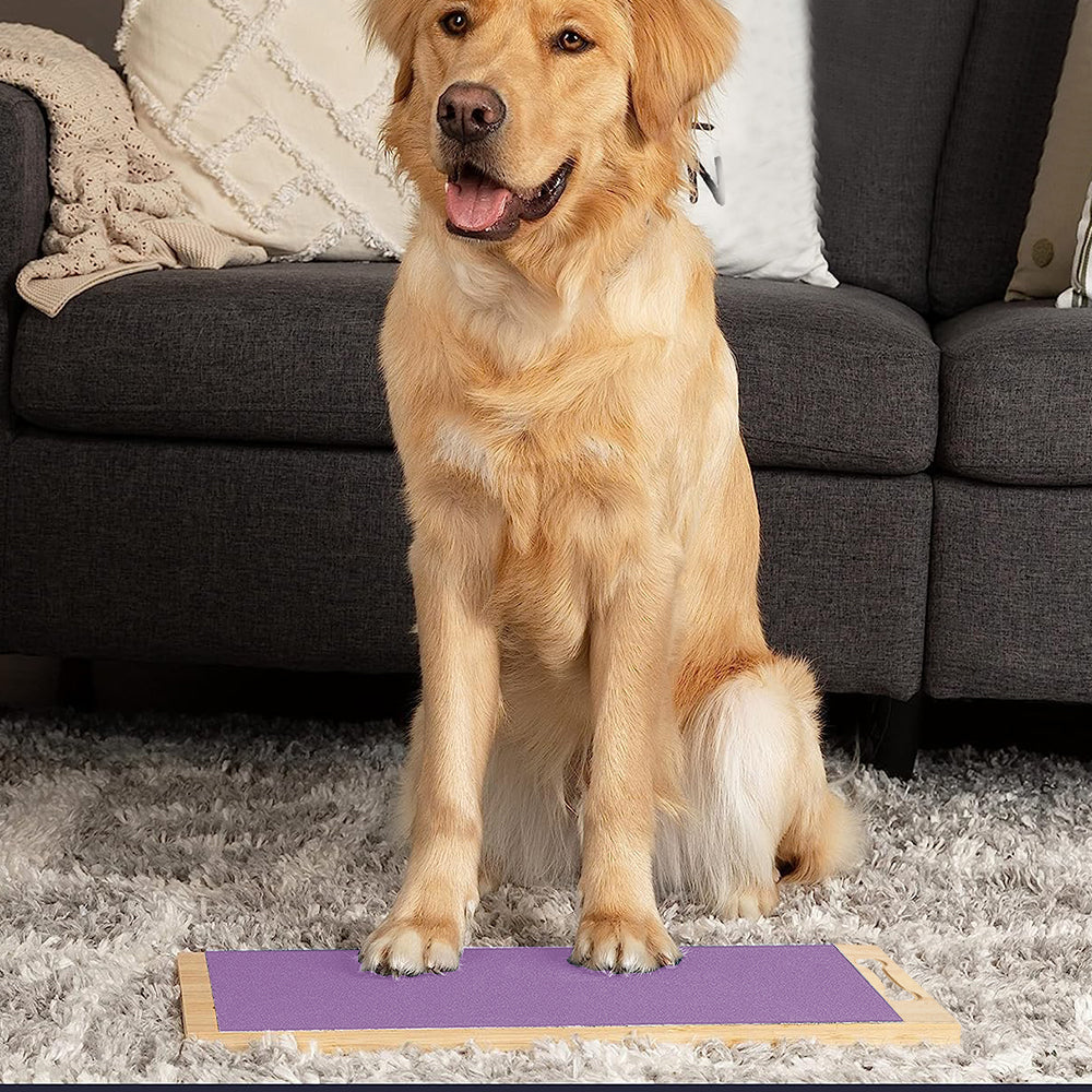Wooden Dog Nail Scratch Board Pet Paw Nail File Pad Grinding Safety Nail Trimmer Trainer Purple