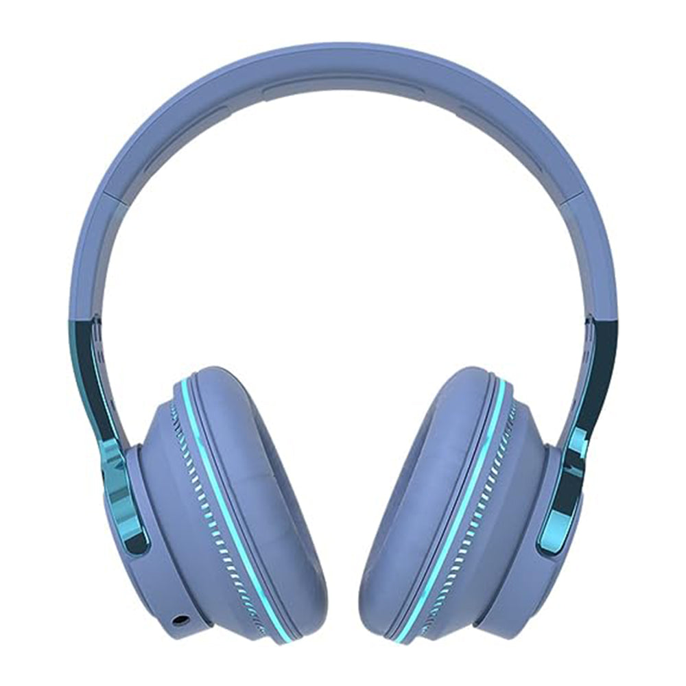 Foldable Wireless Bluetooth Stereo Over Ear Headphone Headworn Headset Blue