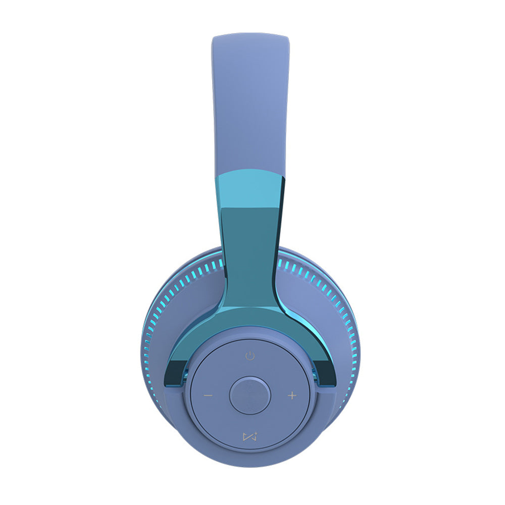 Foldable Wireless Bluetooth Stereo Over Ear Headphone Headworn Headset Blue