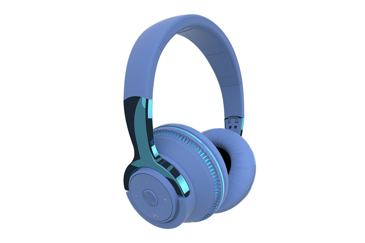 Wireless Headphones Over Ear Stereo Noise Cancelling Headset Comfortable Earpads for Travel Home-Blue