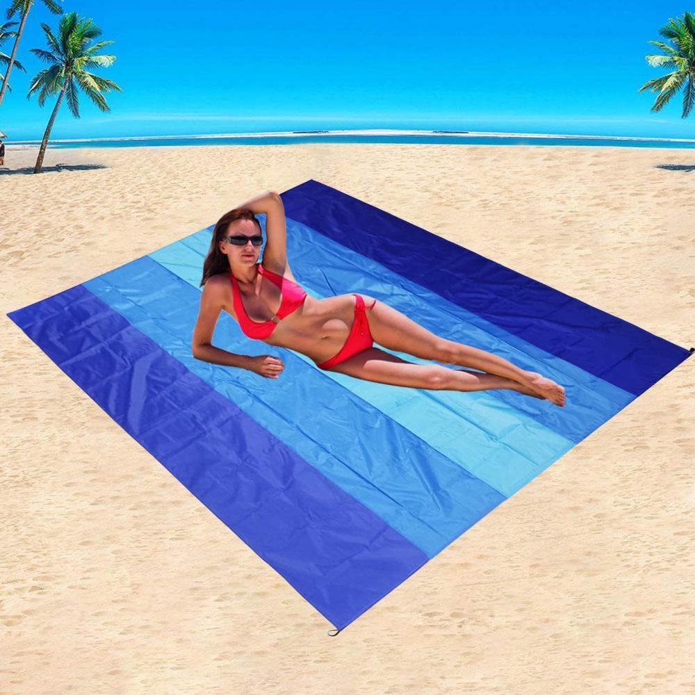 Portable Beach Mat Water-resistant Beach Blanket Picnic Mat Style 3