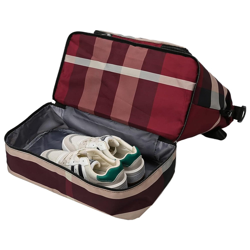 Foldable Large Capacity Travel Duffel Bag Overnight Bag Dry and Wet Separation Travel Bag Red