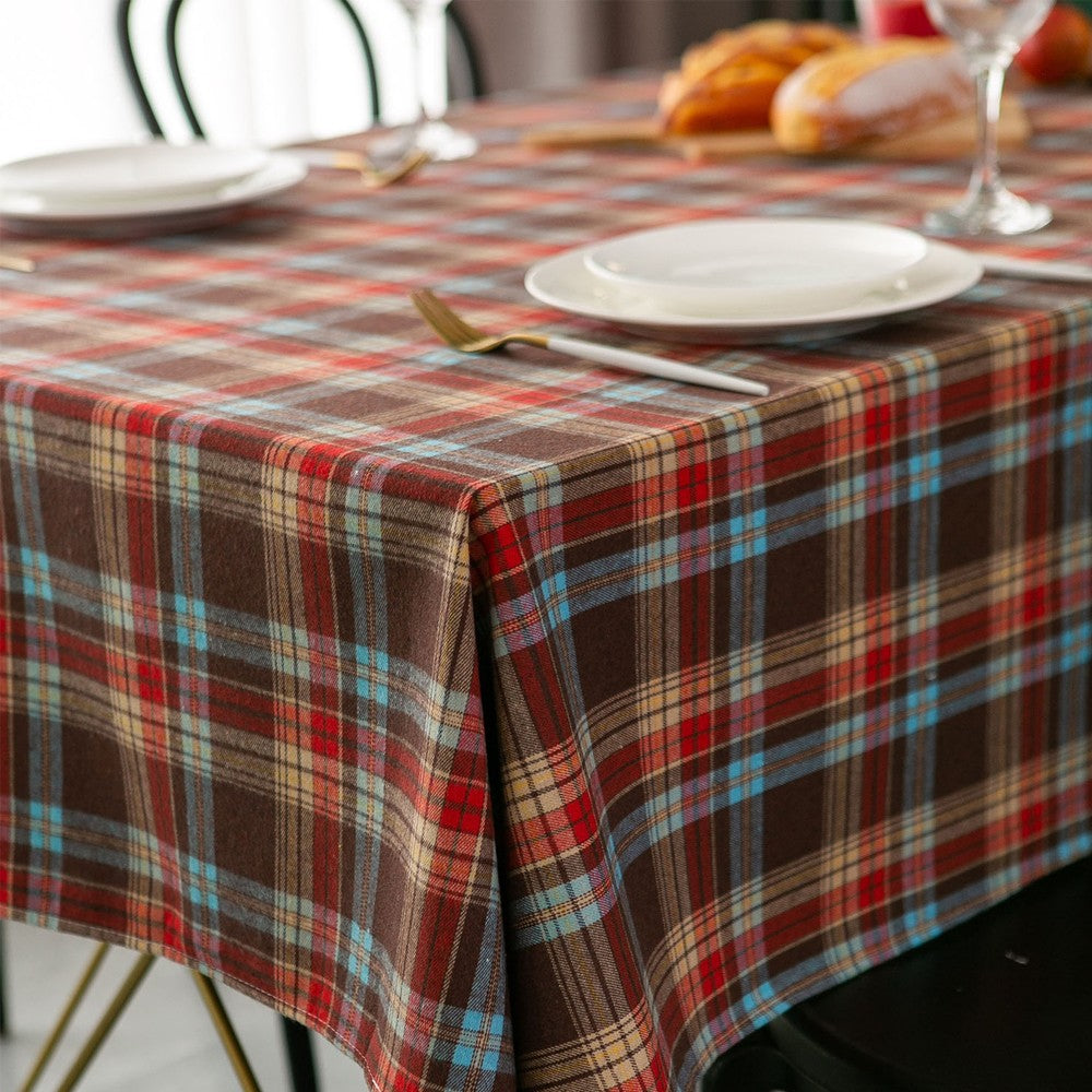 Rectangle Scotland Plaid Table Cover Christmas Tablecloth Xmas Decor Multi Colour
