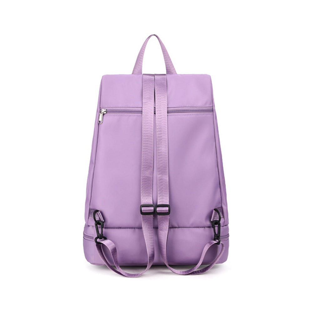 Travel Sports Dry and Wet Separation Backpack with Shoes Compartment Purple