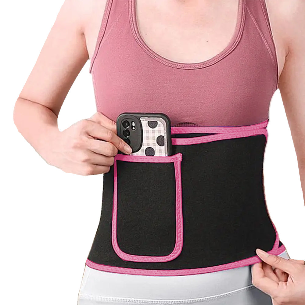 Waist Trainer Sweat Band Sport Waist Shaper Belt for Men Women Pink