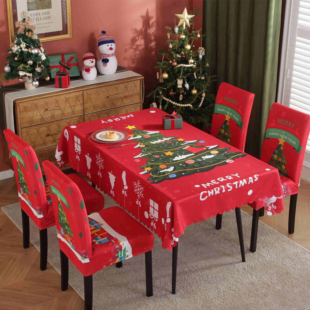 Christmas Tablecloth Xmas Tables Decorations Kitchen Dining Room Home Party Decor Style 1