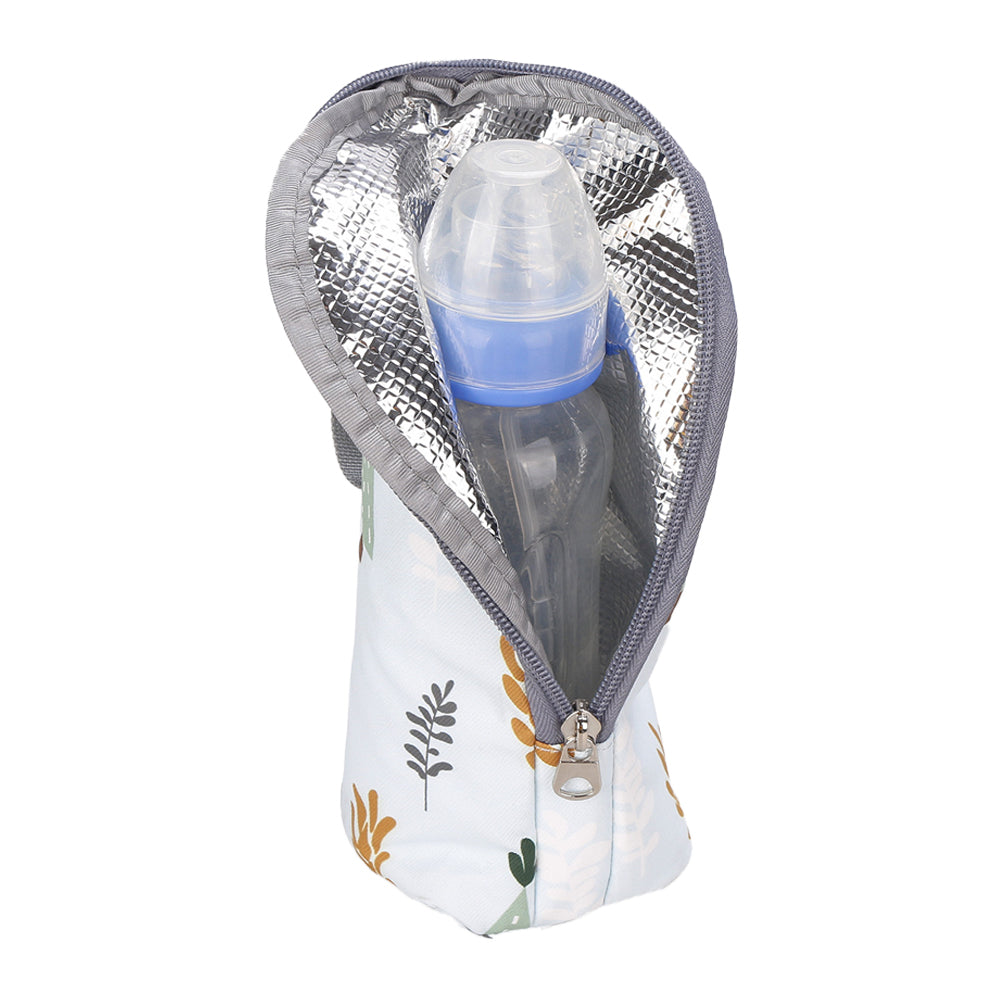 Portable Baby Feeding Milk Bottle Warmer Bag Insulation Thermal Bag Baby Bottle Holder White