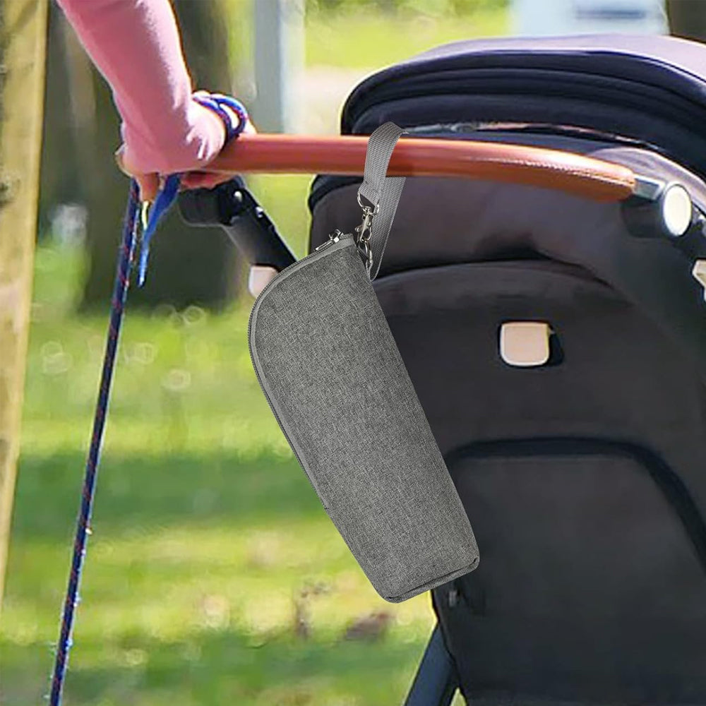 Portable Baby Feeding Milk Bottle Warmer Bag Insulation Thermal Bag Baby Bottle Holder Grey