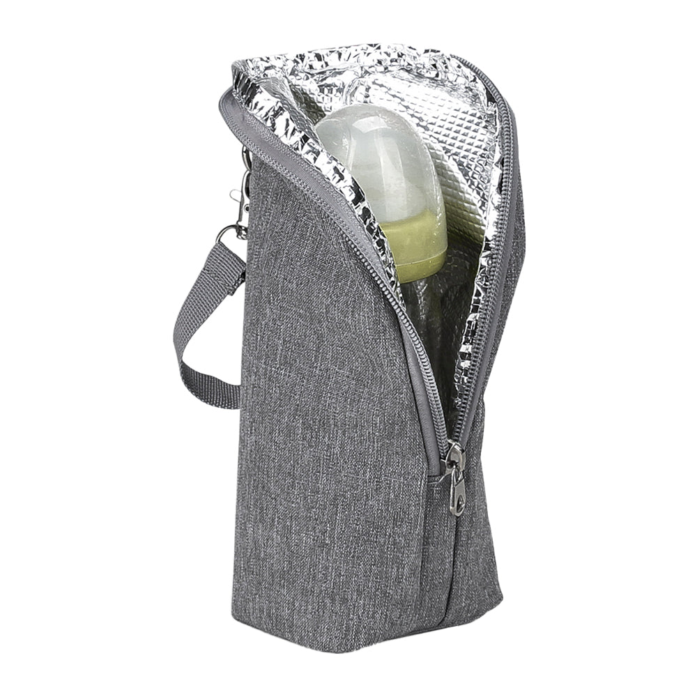 Portable Baby Feeding Milk Bottle Warmer Bag Insulation Thermal Bag Baby Bottle Holder Grey