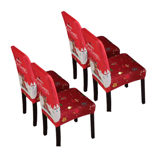 4Pcs Christmas Chair Cover Dining Room Living Room Chair Slipcovers Xmas Party Decor Style 2