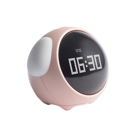 Wake-up Alarm Clock Voice-Activated Bedside Alarm Clock with Night Light Pink