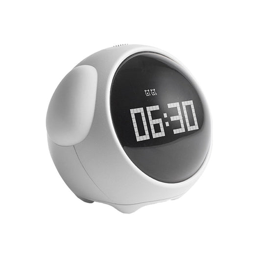 Wake-up Alarm Clock Voice-Activated Bedside Alarm Clock with Night Light White