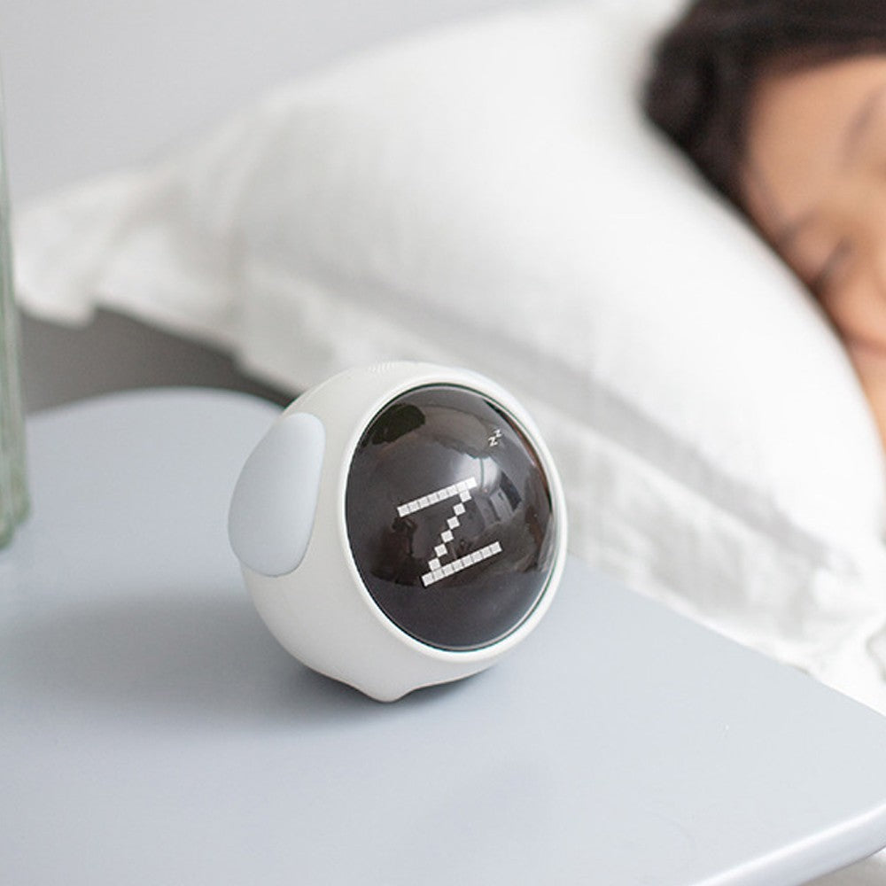 Wake-up Alarm Clock Voice-Activated Bedside Alarm Clock with Night Light White
