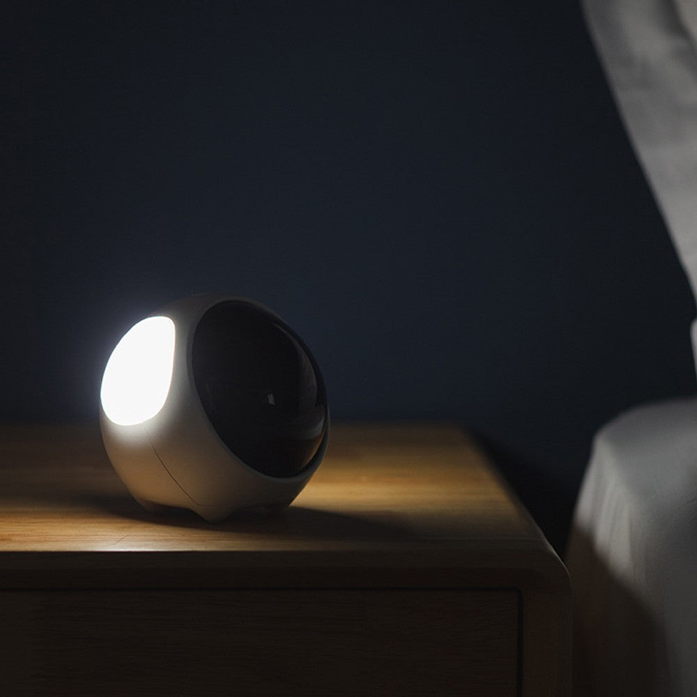 Wake-up Alarm Clock Voice-Activated Bedside Alarm Clock with Night Light White