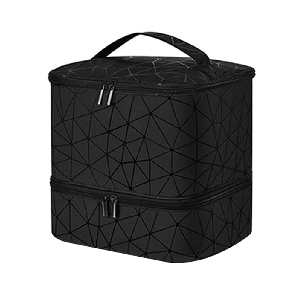 Double-layer Nail Polish Carrying Case Bag Storage Box Holds Black