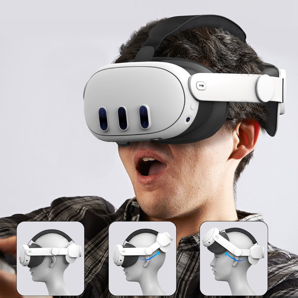 Adjustable VR Head Strap Replacement Accessories Compatible with Meta Quest 3 White