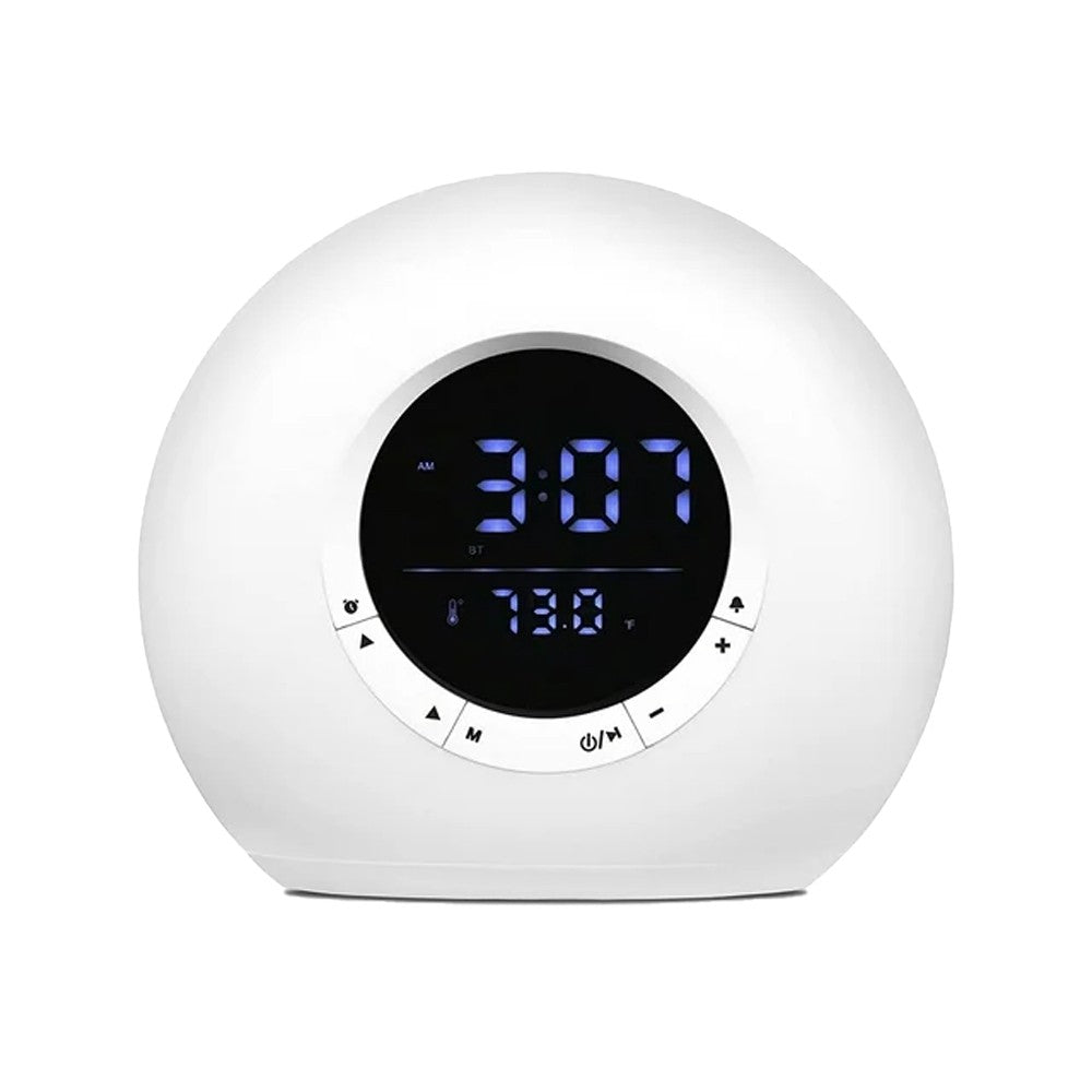 Touch Control RGB LED Wake Up Light with Bluetooth Speaker Digital Alarm Clock
