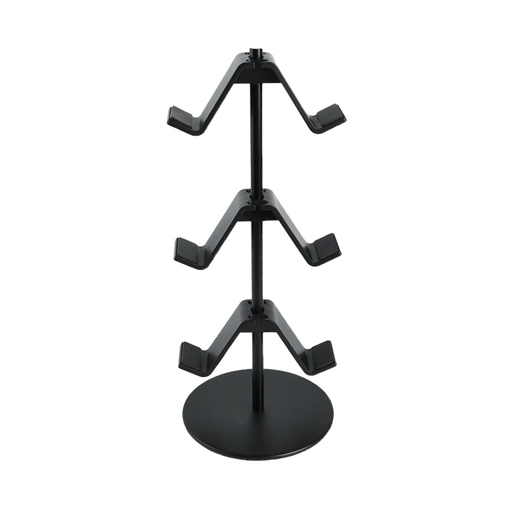 3-Tier Controller Stand Adjustable Game Controller Headset Holder Black