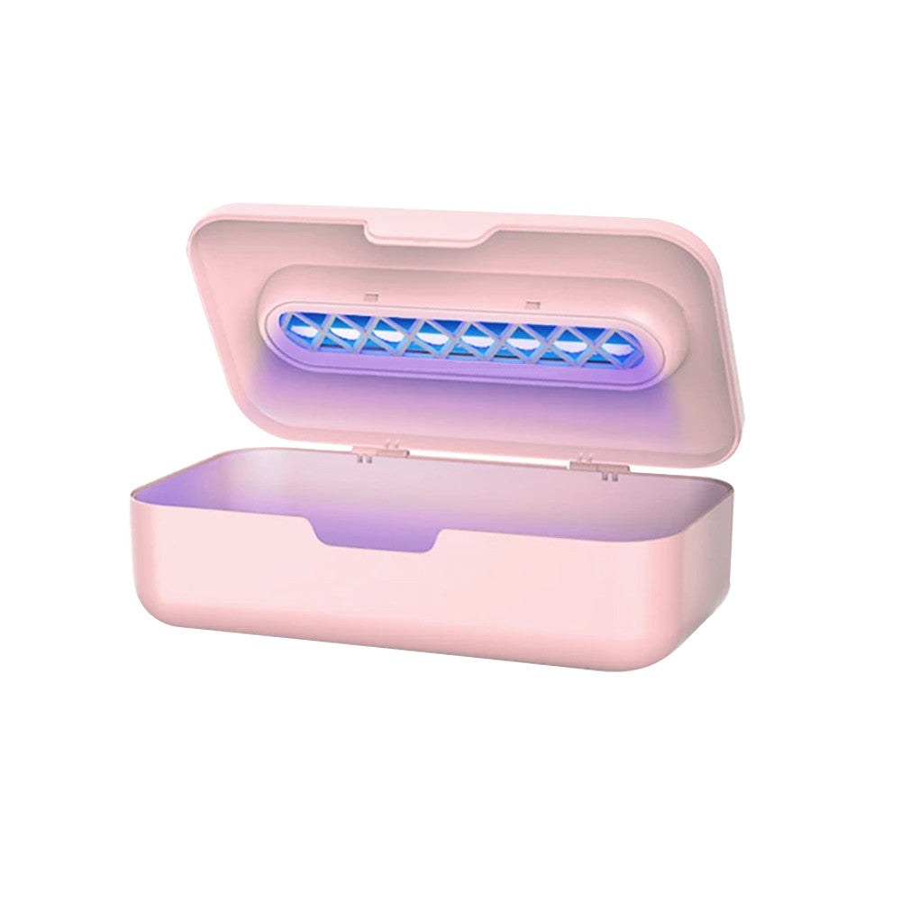 Portable UV Light Sanitizer Box Rechargeable Ultraviolet Light Disinfection for Phone Makeup Tool Pink