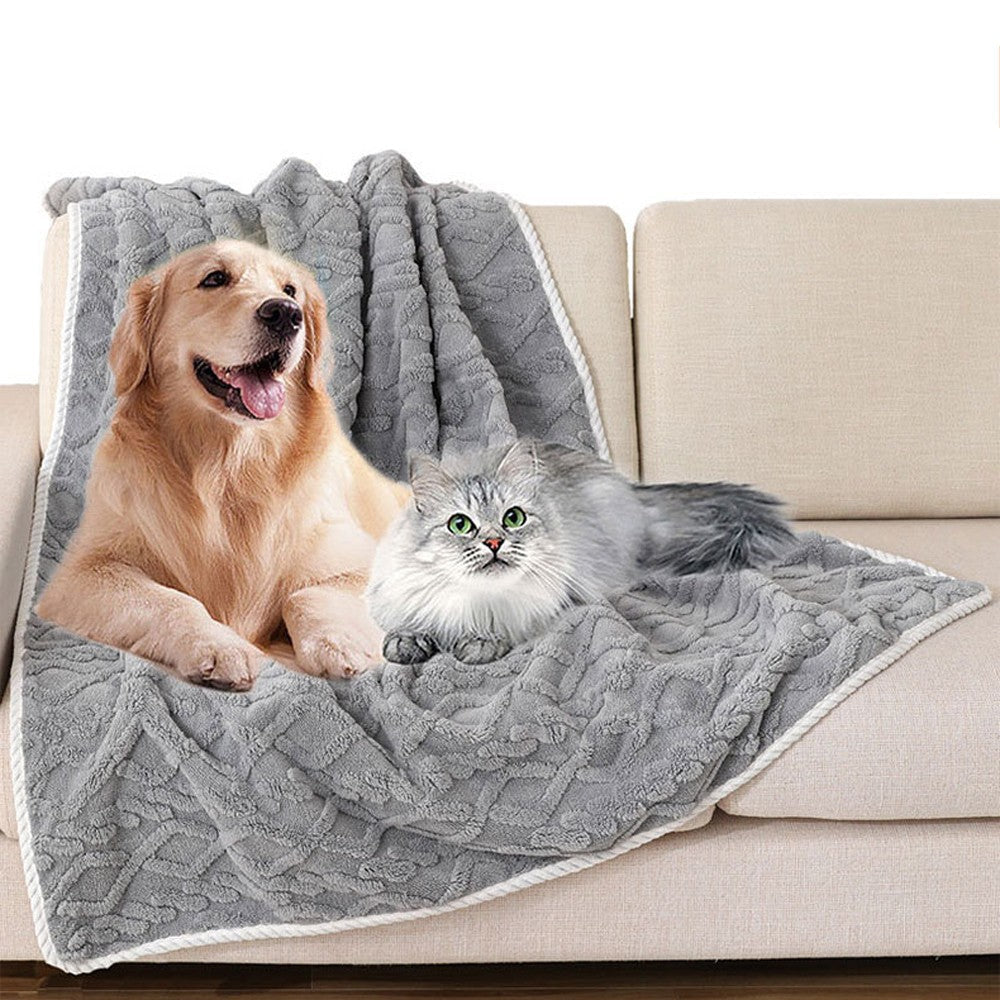 Water Resistant Pet Blanket Couch Sofa Furniture Protective Cover Pet Dog Cat Throw Blanket Grey