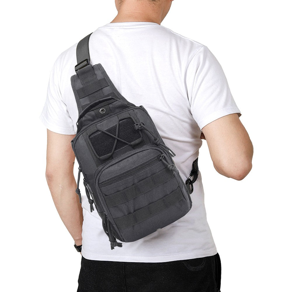 Outdoor Sport Chest Bag Sling Shoulder Bag for Men Black