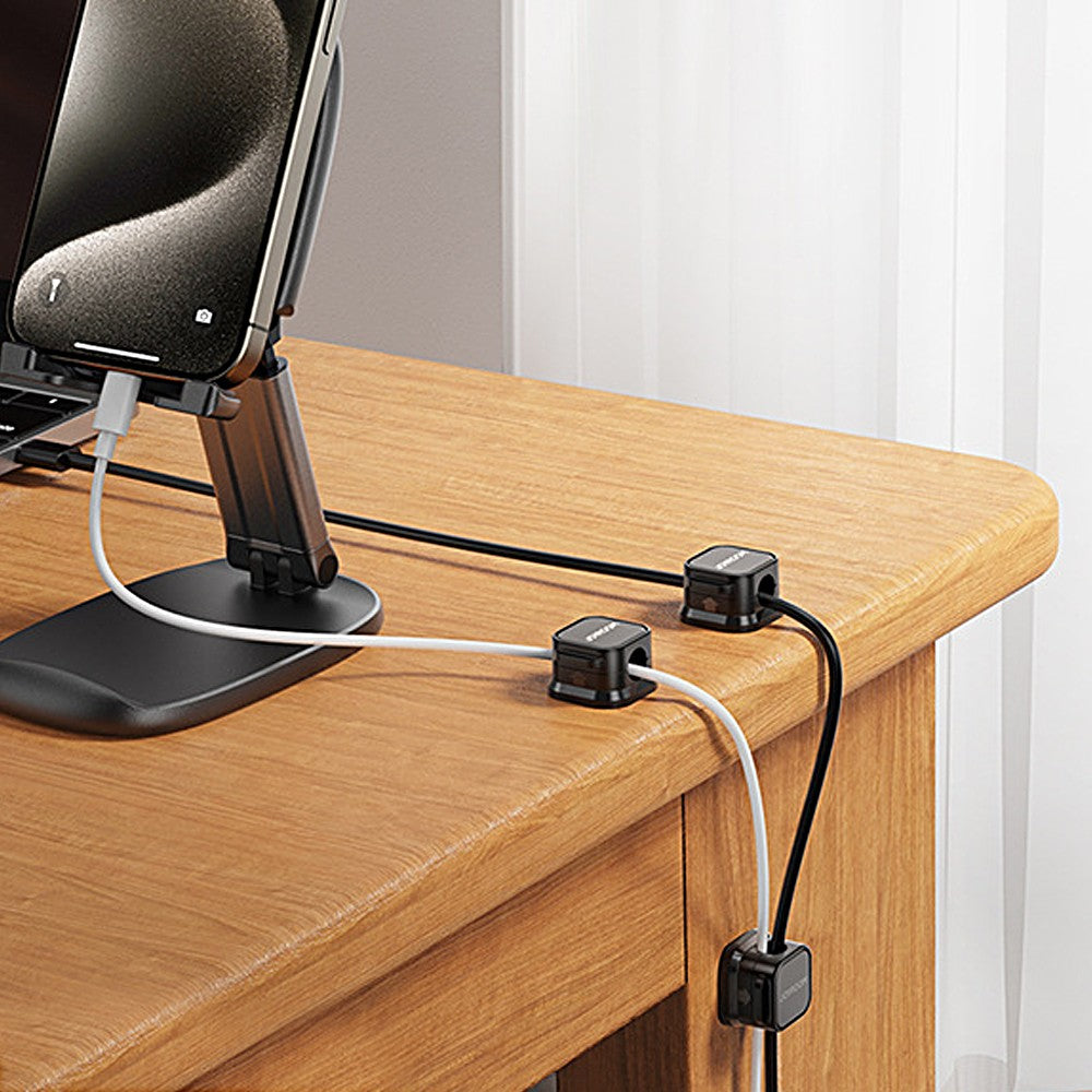 6Pcs Magnetic Cable Clips Self-Adhesive Cord Holder Under Desk Cable Management Wire Holder
