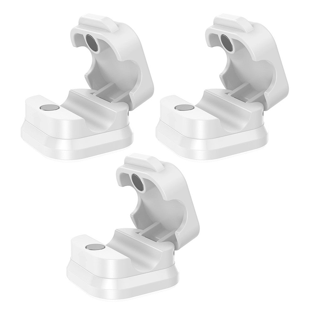 3Pcs Magnetic Cable Clips Self-Adhesive Cord Holder Under Desk Cable Management Wire Holder White